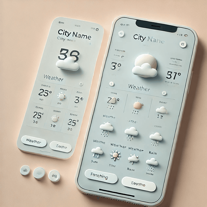 Weather widget interface concept with current conditions
