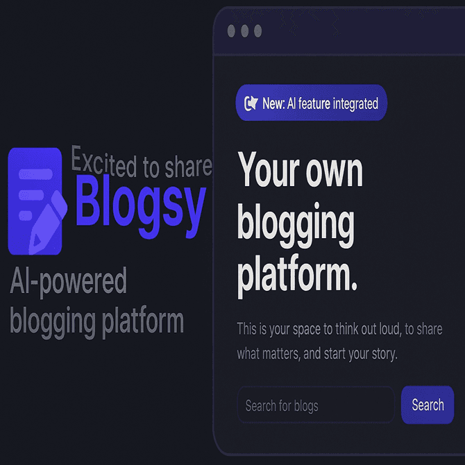Blogsy blogging platform interface concept